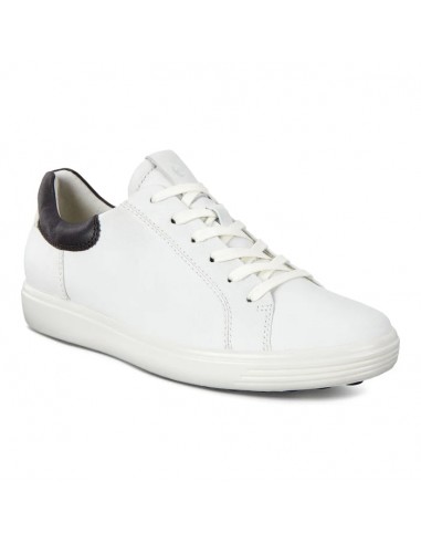 Womens Ecco Soft 7 Street Sneaker White/Black Amélioration de cerveau avec