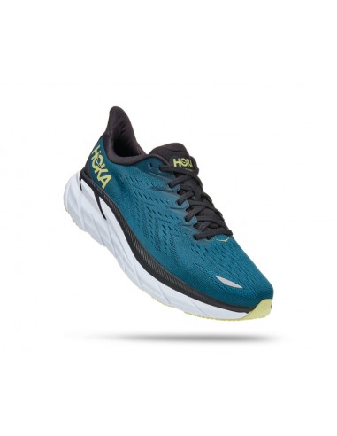 Mens Hoka Clifton 8 Wide Blue Coral/Butterfly livraison gratuite