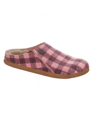 Womens Birkenstock Zermatt Shearling Narrow in Plaid Pink/Sandcastle hantent personnes