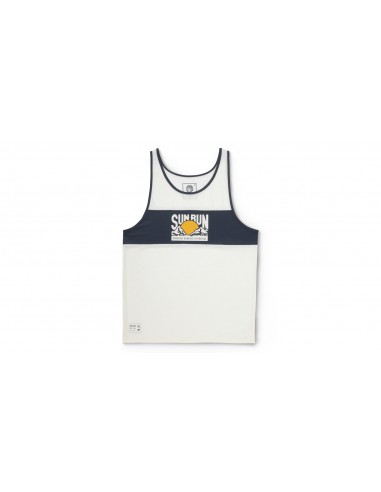 SUN RUN SINGLET MEN'S - OFF WHITE/ESTATE BLUE de la marque