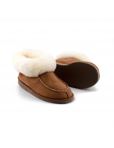 Chaussons bottines en peau de mouton camel Par le système avancé 