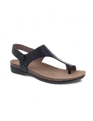 Womens Dansko Reece Toe Loop Sandal Black Fin de série